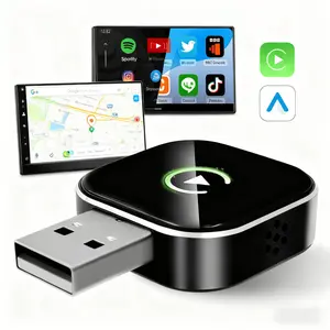 2-in-1 Wireless CarPlay & Android Auto Adapter, Plug & Play CarPlay Dongle Converts Wired to Wireless, Fast Auto-Connect, No Delay, Compact Design for iPhone & Android with USB/USB-C Port, Car Video Players