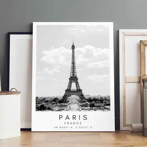 Paris Eiffel Tower Poster, Modern Art Wall Decor, Unique Artwork, Solid Wood Frame Canvas Print, Waterproof HD Home Decoration Gift