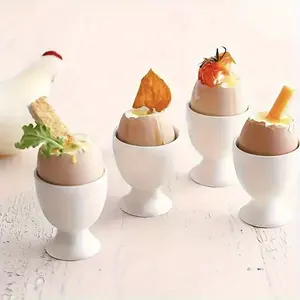 2pcs European Style Egg Cups - Durable Plastic Container, Perfect for Breakfast & Dining Decor