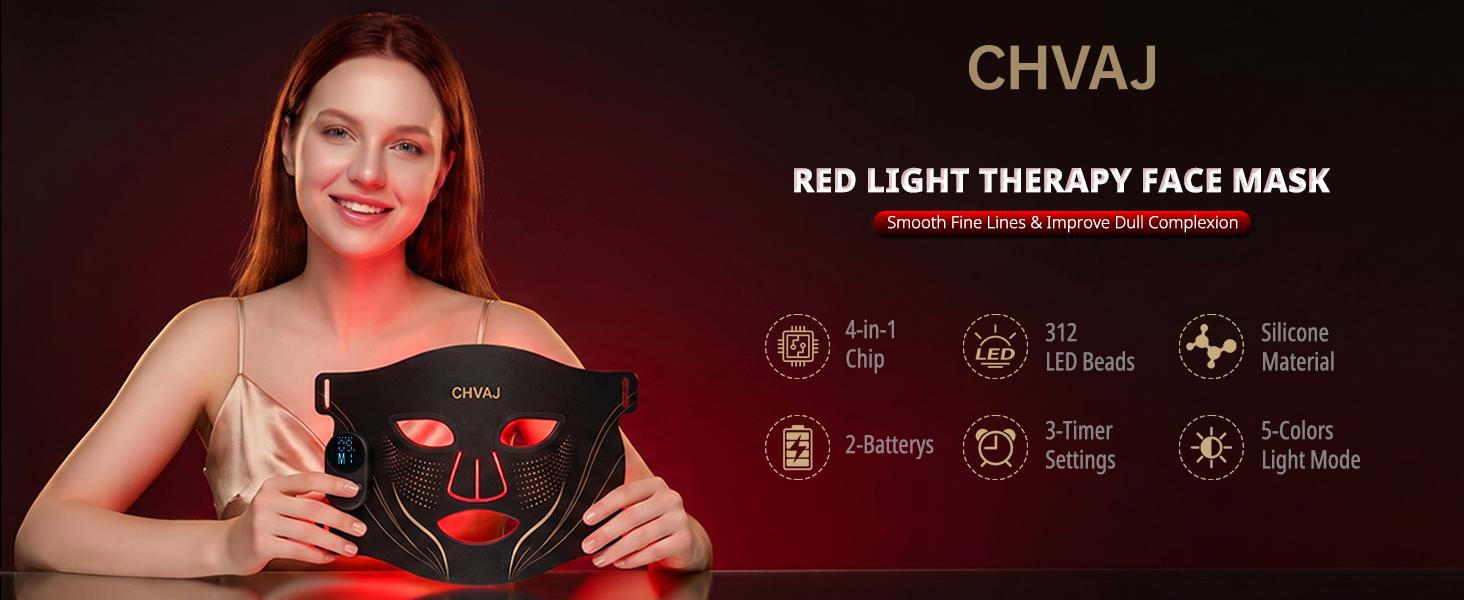 Red Light Therapy Mask for Face, Wireless LED Face Mask, 312 LEDs | 850nm Infrared,  for Wrinkles, Fine Lines, Skin Firming, 4 Modes, 10-Min Timer, Cordless & Rechargeable5 Brightness Levels & 20 MinsTimer, Led Face Mask Light Therapy for Home&Trave