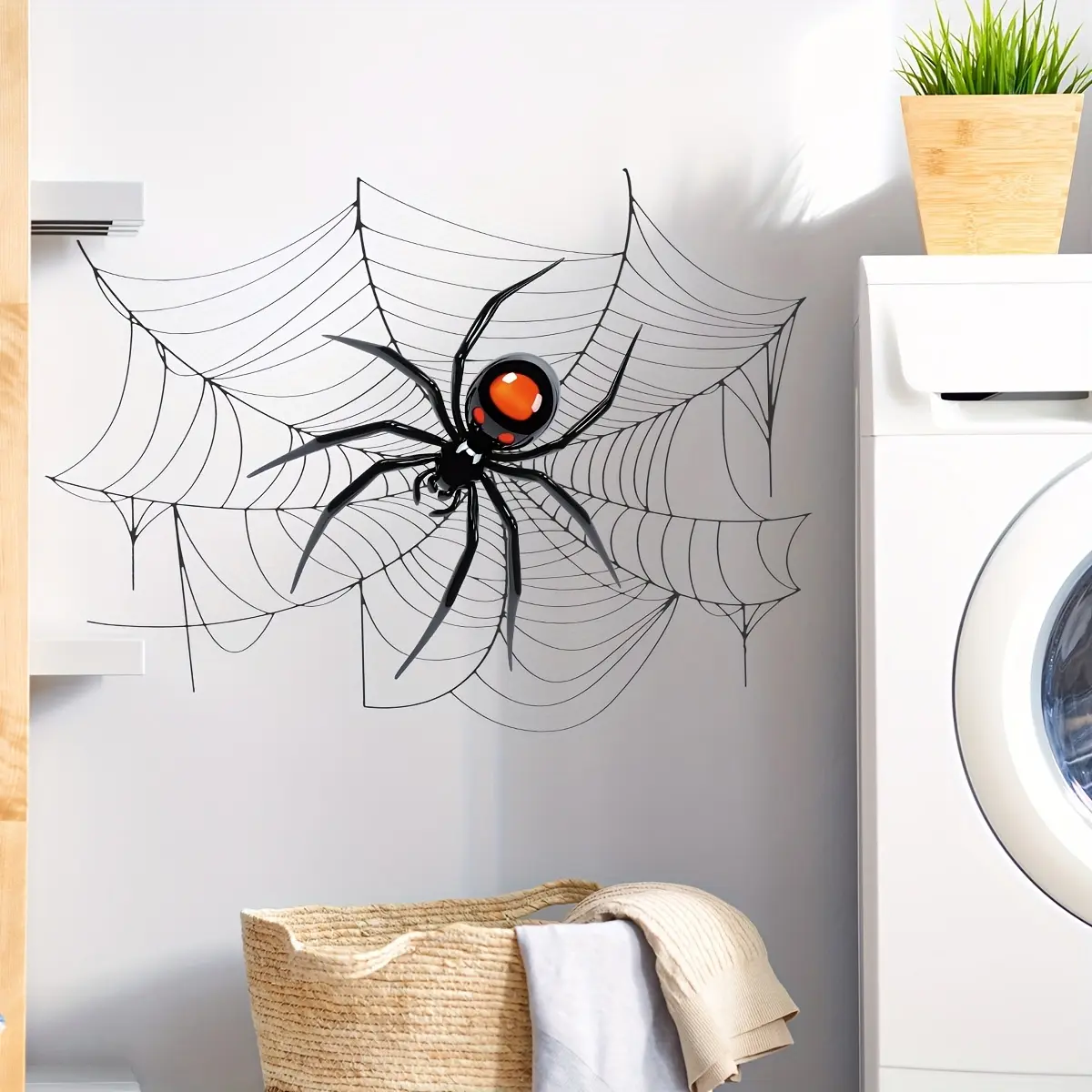 A (30*40cm) spider web Halloween wall sticker for living room, bedroom, bathroom, home background decoration CT18000-KL