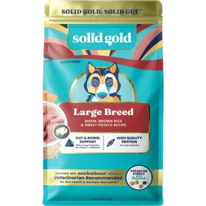 Solid Gold Nutrientboost™ Wolf King™ Dry Food for Large Breed Dogs Premium Kibble Brown Rice