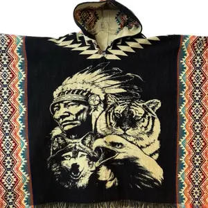 Alpaca poncho native chief x tiger x eagle x wolf