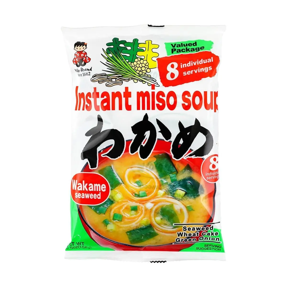 SHINSYU-ICHI Instant Miso Soup Paste - Wakame Seaweed Flavor, 8 Servings (156g) - Authentic Japanese Umami Broth, Quick & Easy Meal