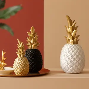 Golden Pineapple Decorative Piece, Living Room TV Stand Desk Ornament, Home Décor Item, Bedroom Decoration, Single Piece