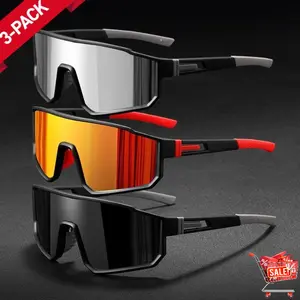 2026 New 3-Pack Polarized UV400 Outdoor Athletic Cycling Sunglasses for Men Women Fashion Sports Glasses for Running Driving Road Bicycle Ebike Outdoor Activities TikTokShop