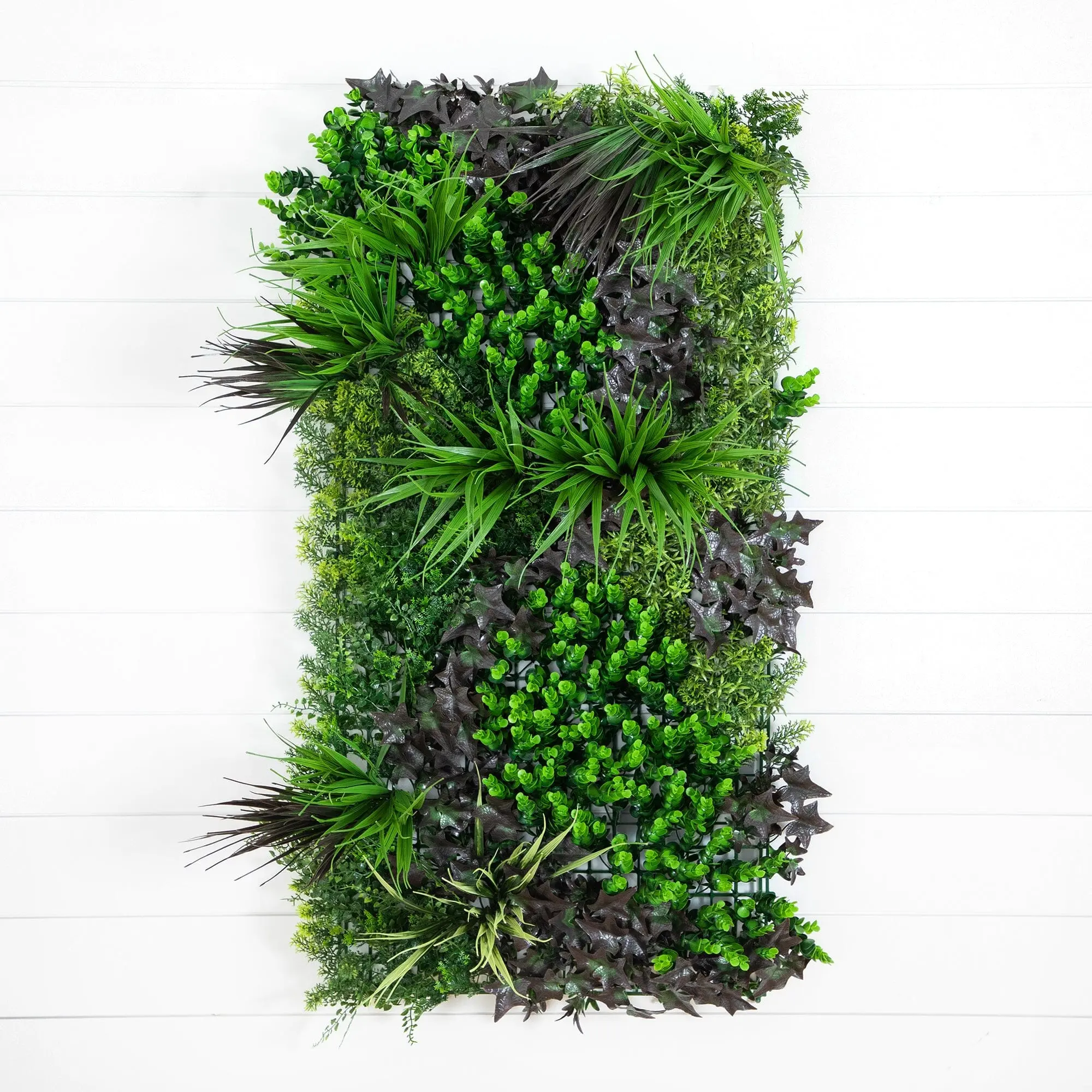 20-in x 40-in UV-Resistant Synthetic Borneo Jungle Artificial Plant Living Wall Panel, Versatile Green Pattern Garden Decor for Indoor-Outdoor Home Improvement Accents