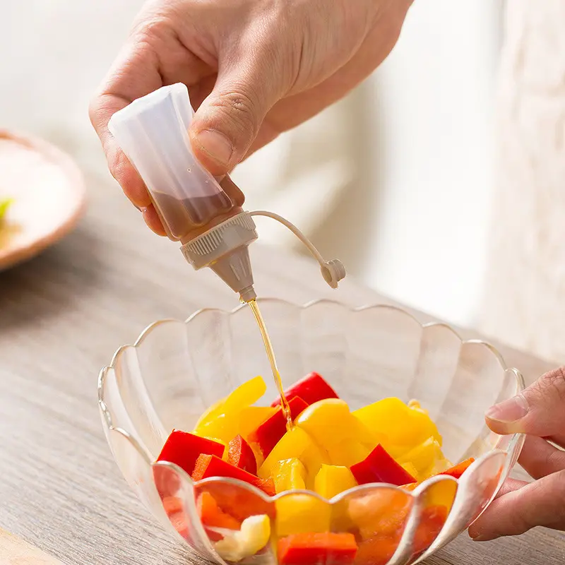 Transparent Squeeze Condiment Bottles With Sealed Lids, Visible Body For Quick Ingredient Check, Practical Kitchen Accessory For Storing Seasonings, Salad Dressing, Ketchup And Various Homemade Sauces