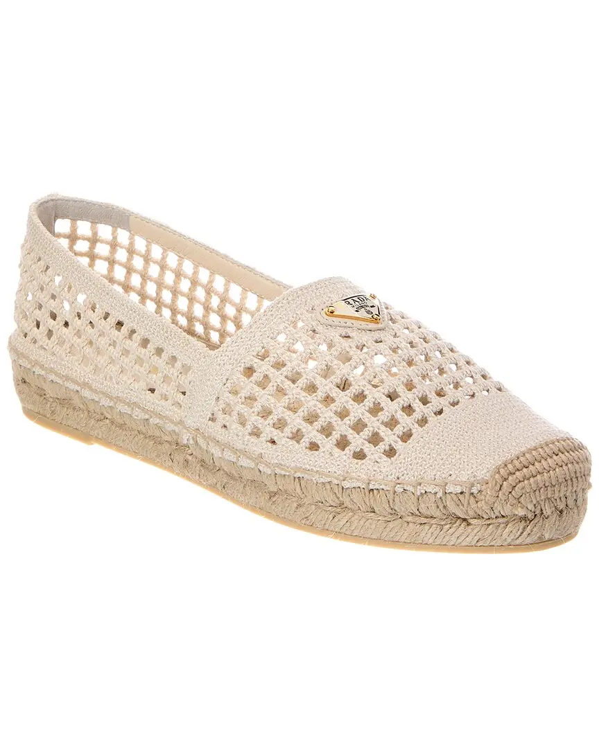 Prada Logo Canvas Espadrille