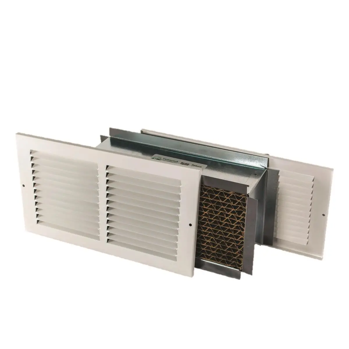Tamarack 14x6 in. Metal Wall Return Air Pathway, BPI Listed, Retro-Fit, Equalizes Pressure, Includes Baffle Material
