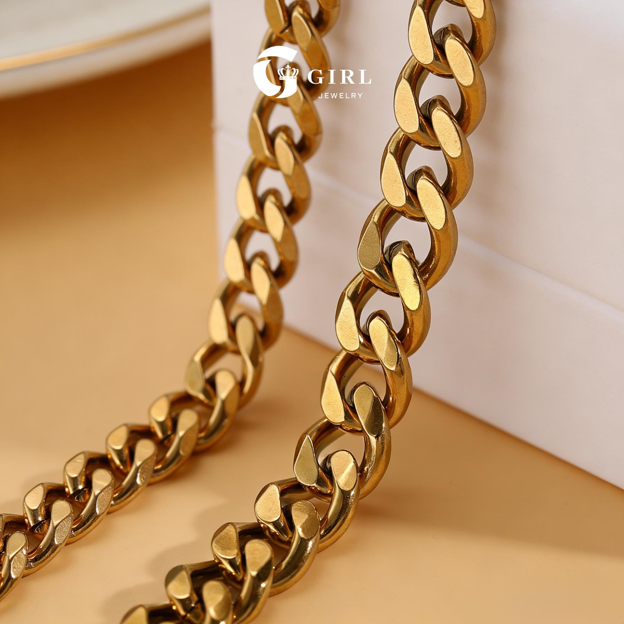 GGIRL Fashionable, Minimalist, And Trendy Double-Layer Chunk Cuban Chain Anklet—Unisex, Adjustable Length, A Versatile And Stylish Accessory, Perfect For Parties, Holidays, Birthdays, Anniversaries, And Travel