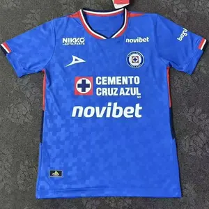 Men's Pirma Cruz Azul Home Jersey 25/26 Champions 9 + Liga BBVA Patches Blue Customizable Uniform Soccer Athletic Top Football Kit