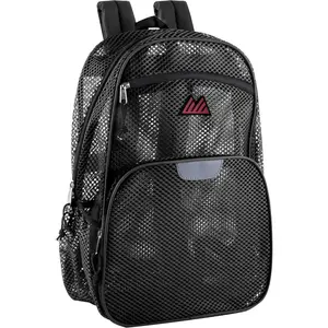 Summit Ridge Reflective Mesh School Backpack for Teens, Girls, Boys | Wire Frame Mesh Beach Backpack XL with Zipper (Black)