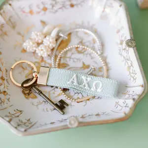 Alpha Chi Omega Embroidered Keychain