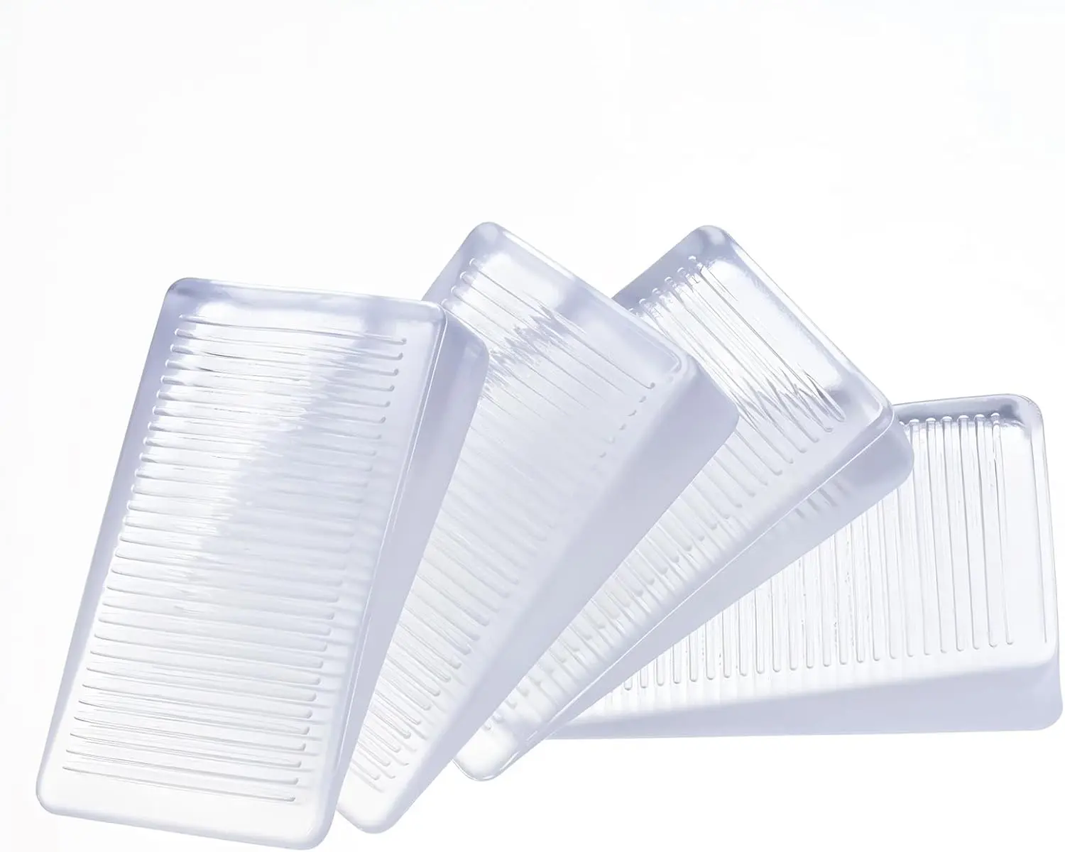 4 count Rubbery Clear Table Level Wedge, 10mm Wobble Wedges, Rubber Shims,  Improvement DIY Wedge Levelers, Table Levelers