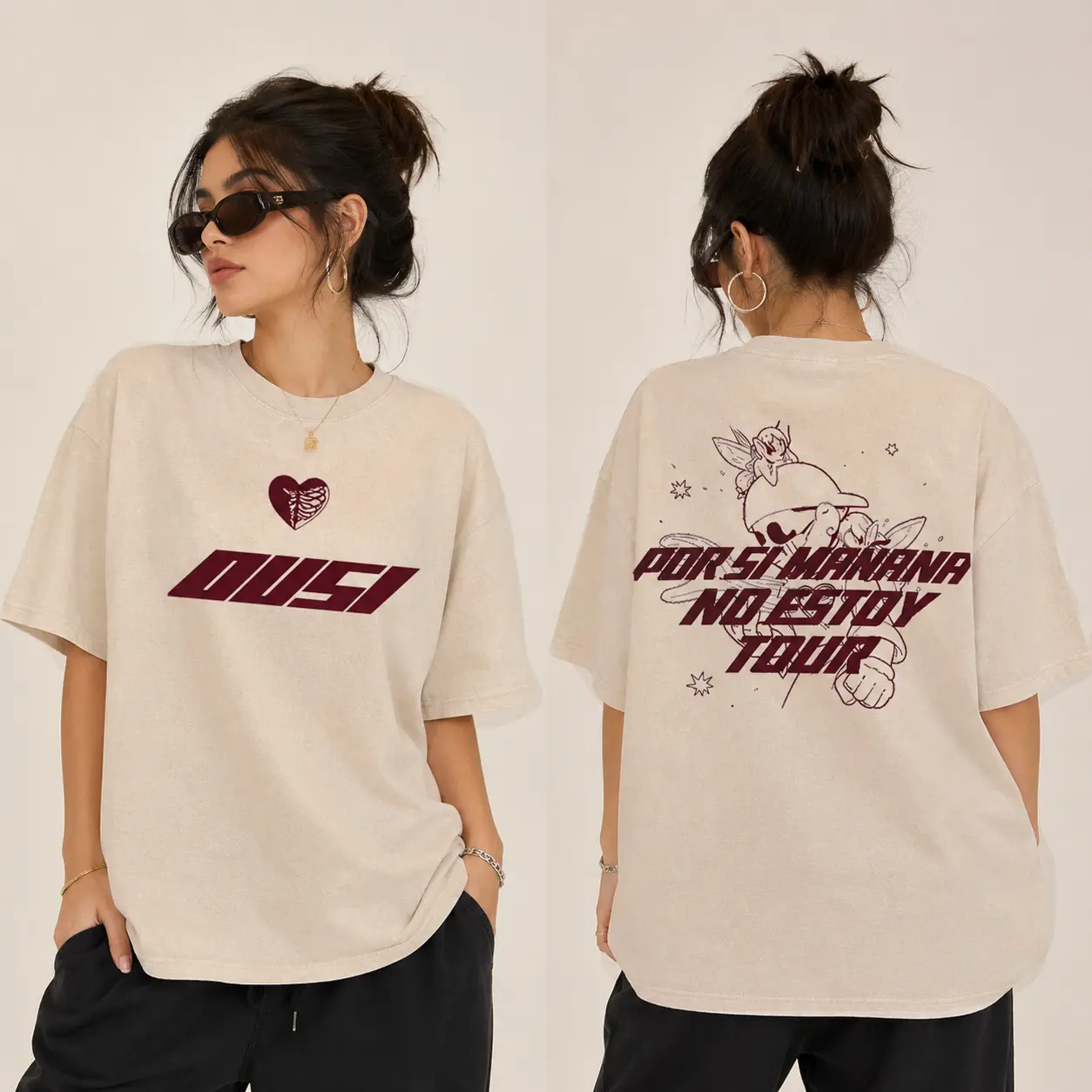 Unisex Por Si Mañana No Estoy El Ousi Acid Wash Tee, Streetwear Cotton Shirt, Graphic Sports Tee, Casual Top, Concert Fan Outfit Idea