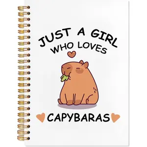 Capybara Lover Gifts Spiral Notebook Journal, Just a Girl Who Loves Capybaras Notebooks for Note Taking, Capybaras Gifts Journal for Women Girls, Spiral Notebook 5.5x8.3 Inch