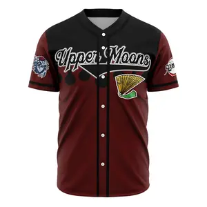 AniBase Club Upper Moons Doma Demon Slayer Baseball Jersey - Premium All-Over Print, 100% Polyester, XS-5XL, Unisex Fit, Anime-Inspired Design