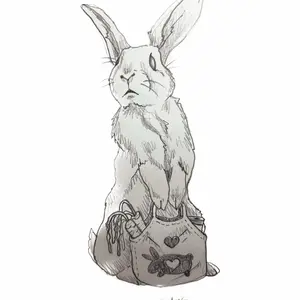 Guilty Boy Bunny Art Print