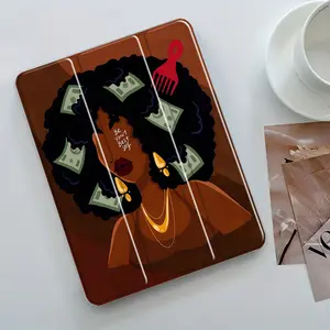 Inspirational Women Design iPad Case, Transparent Acrylic Stand Cover, Pencil Holder & Charger Slot, Fits iPad Pro/air/mini, Shock-resistant Full Cover Protective Case Suitable for Offices Schools and Homes Accessories, Tablet Protective Cover
