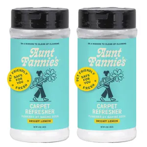 Aunt Fannie's Carpet Refresher & Deodorizer Powder, Multi-Purpose Carpet, Rug, and Upholstery Odor Eliminator, Bright Lemon Scent, 16 Oz (Pack of 2)
