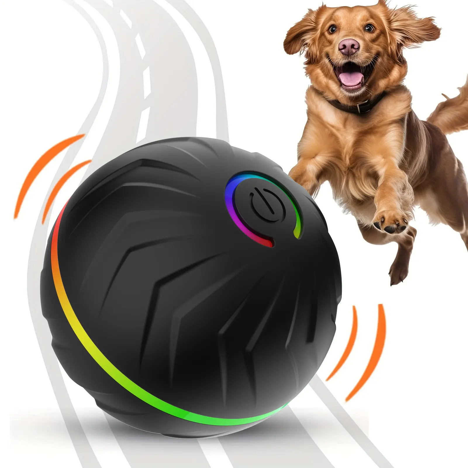 Shaking Dog Ball Interactive Dog Toys Dog Ball,[Newly Upgraded] Durable Motion Activated Automatic Rolling Ball Toys for/Small/Medium/Large Dogs,USB Rechargeable