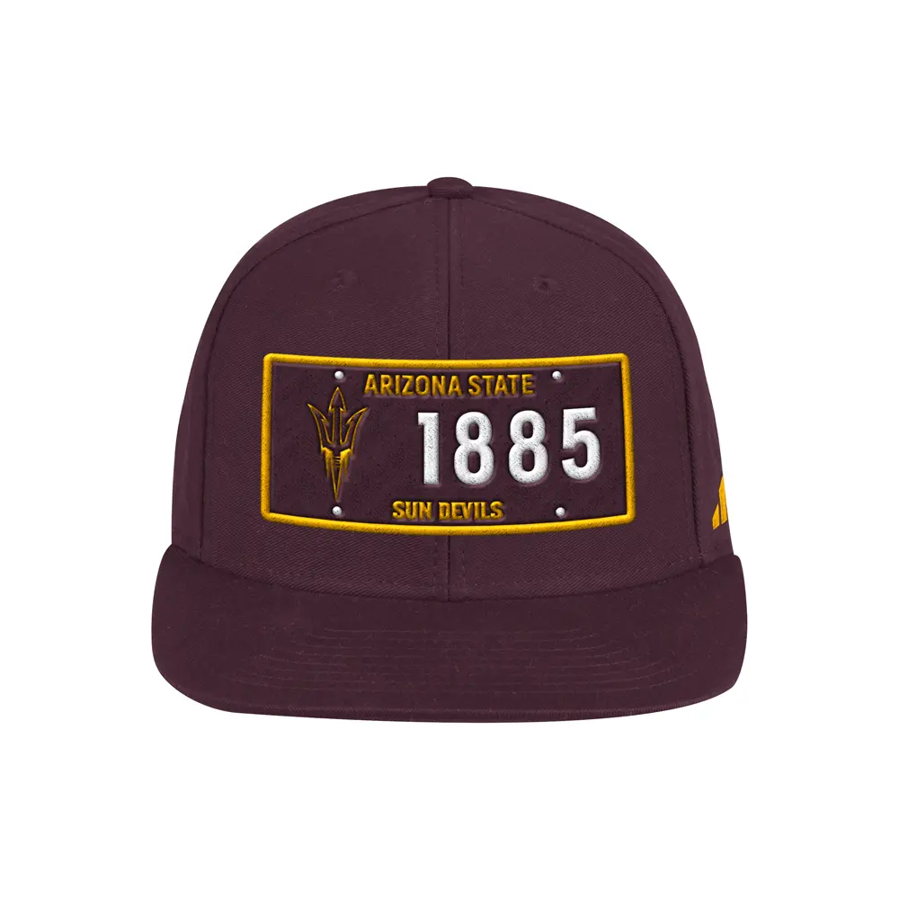 adidas Mens Arizona State Sun Devils Flat Brim Snapback Cap  - Red