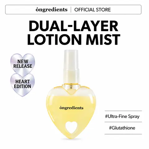 [Ongredients Official Shop] Skin Barrier Glow Mist Heart Edition, 50ml / 1.69 fl.oz, Dual-Layer Hydrating Facial Mist for Glow Care, 98% Pure Glutathione, Multi-Peptide, Centella, Ultra-Fine Spray, Before & After Makeup, Korean Skin Care