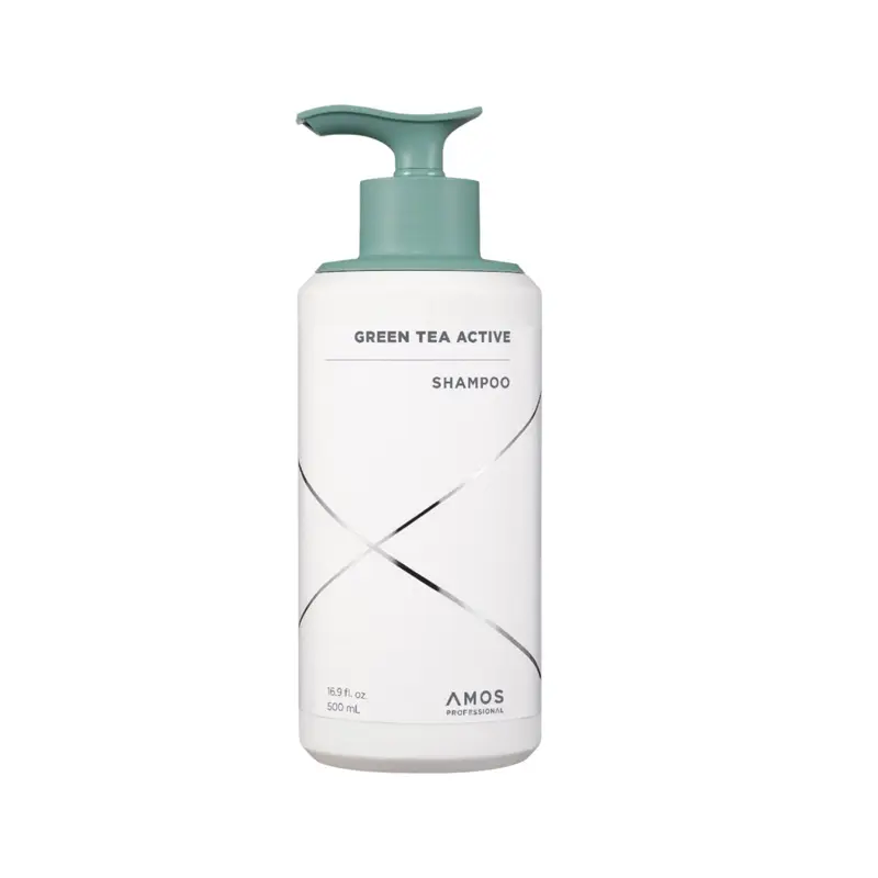 AMOS Professional Green Tea Active Shampoo 16.9oz (500mL) – Scalp Care & Hair Strengthening