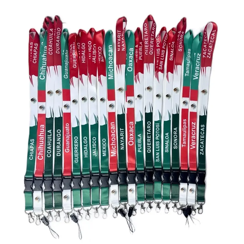 Personalized Mexico States Lanyard for Office Identification Badges - Office Stationery Accessory with Detachable Buckle, Hook, Free ID Card Holder, Accessories, Personalized Lanyard