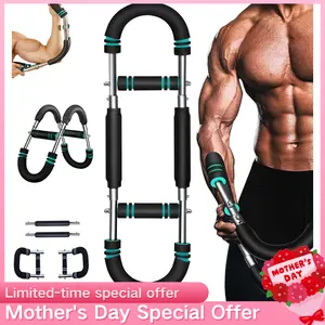 Twister Arm Exerciser Adjustable Spring Workout Bar for Forearm Triceps Chest Strengthener Portable Home Fitness Equipment U60-100lbs Kit