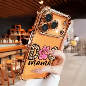Leopard Dog Mama Print Compatible with iPhone 16 16e 15 17 Air 14 13 12 11 Pro Max Plus X XS Four-corner Thickened Rugged Durable shockproof Anti-Scratch soft Silicone case