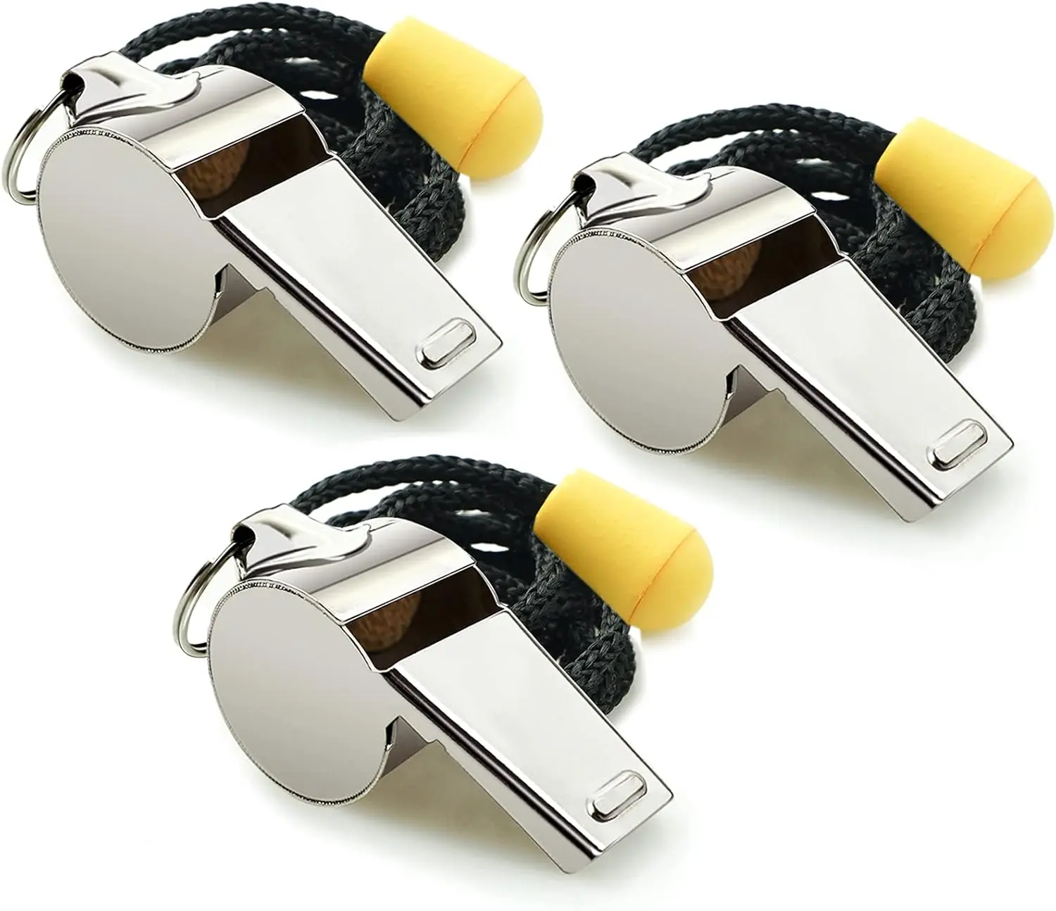 Whistle 3 Pack Sports Whistles with Lanyard Loud Crisp Sound Whistles Great for Coaches Referees and Officials