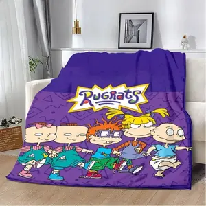Cartoon R-rugrats Printed Blanket Picnic Blankets Warm Blanket Soft and Comfortable Blanket Home Travel Birthday GiftHoliday gifts for family and friends during Thanksgiving, graduation season and Valentine's Day