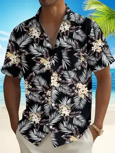 Men's Hawaiian Shirts Short Sleeve Casual Shirts Button Down Shirt for Men Beach Summer Shirt