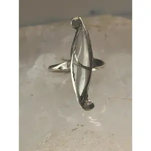 Navajo ring long mother of pearl size 2.50 sterling silver women girls