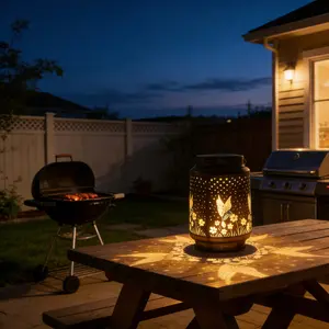 Solar Powered Hummingbird Design Can Light, Outdoor Waterproof Garden Decoration, Hanging Metal Lantern with Hooks, Suitable for Decorating Yards, Lawns, Terraces, Gardens