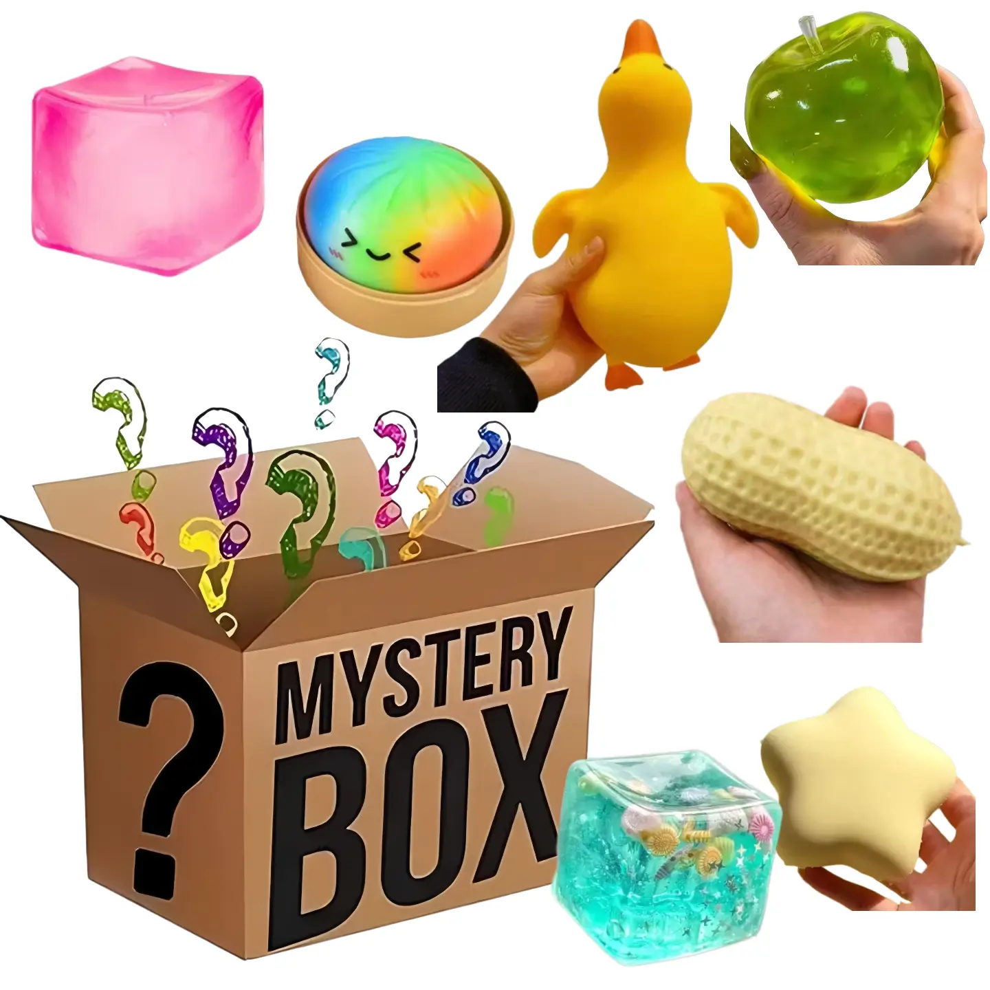 Dumpling Squishy Fidget Accessory - 1pc per Blind Box (Only 1, Not 7) with Cheese, Butter, Jiaozi, Baozi, Peanut, Duck, Natasha Mochi Designs, Stress Relief Relaxation Item (Toys & Hobbies, Classic & Novelty Slime & Squishy Toys), Squishies