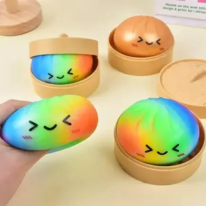 Mysecret Bun Dumpling Squishy: Surprise Blind Box| Soft TPR Stress Relief Fidget Toy| Kawaii Desk Sensory Toy| 1 Piece Random Style with Steamer| Ideal Kids Birthday & Holiday Gift