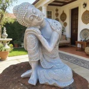 Resin Outdoor Sculpture for Home and Garden Decor, Handmade Religious Buddha Statue, Feng Shui Ornament, Religious Decoration, Durable Resin Material, Gift Idea