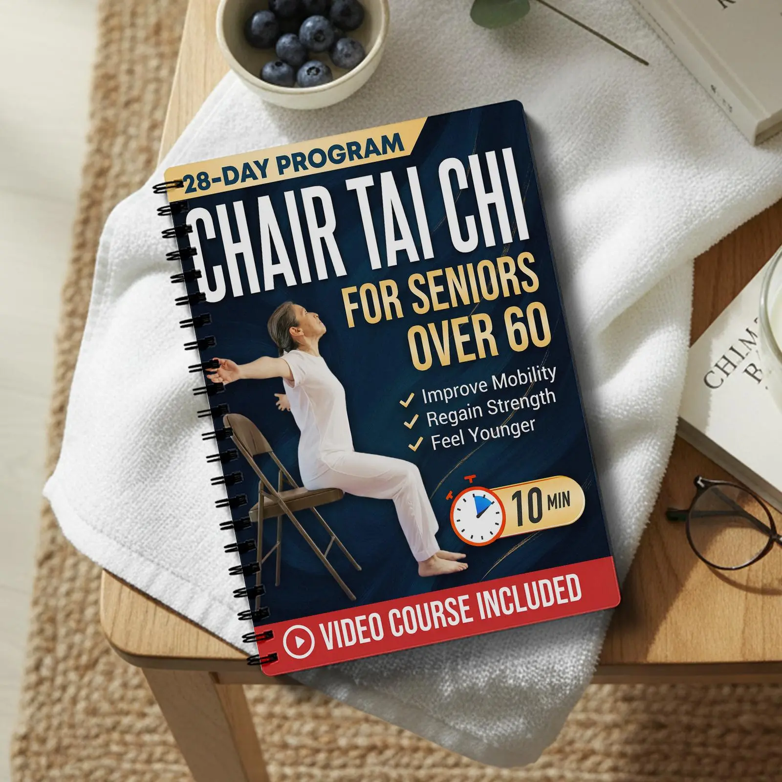 Tai Chi Chair Fitness Program for the elderly 60 years and older: Safe and easy-to-learn 10-minute daily sitting exercises that improve mobility, restore physical strength, rejuvenate and enhance mental flexibility Seniors