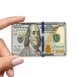 Crisp Blue Benjamin Franklin Card Cover – Money-Themed Vinyl Sticker for Credit, Debit, EBT Cards | $100 Bill Design