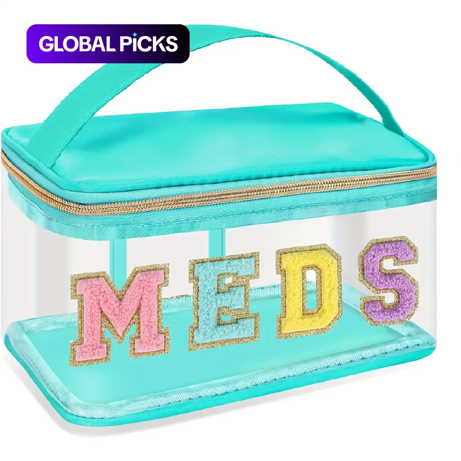 Transparent Travel Medicine Storage Bag with Handle, 1 Count Medical Bag Waterproof Medicine and Toiletries Organizer for Home and Travel #GLOBAL PICKS