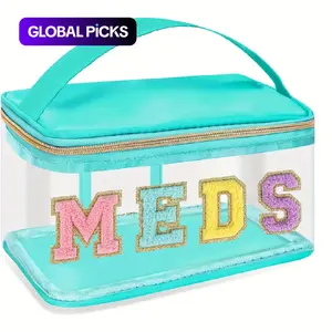 Transparent Travel Medicine Sorting Bag with Handle, 1 Count Waterproof Medicine and Toiletries Organizer, Suitable for Home and Travel #GLOBAL PICKS