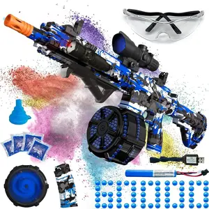 High Speed Automatic Electric Gel Ball Blaster with 60000+ Gel Balls and Goggles, Rechargeable Splatter Ball Toys for Outdoor Shooting Game Party Favor Blue