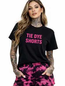 SHORTS - CUSTOMIZED TIE DYE SHORTS Pack Live - PLAIN OR ADD A Choose the Graphic Women's Comfortable T-Shirt, Sweatshirt, Hoodie - Christmas T-Shirts, Skull & Retro Shirts, Streetwear Casual Crewneck Tee
