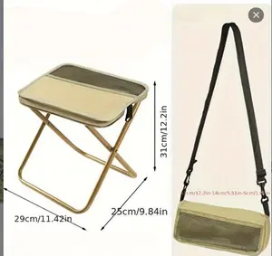 Heavy-Duty Outdoor Folding Chair with Backpack Portable Foldable Camping Chair with Adjustable Shoulder Straps Lightweight Sturdy Design for Hiking Beach Fishing Travel Compact Carry Bag Comfortable Seating for Adults