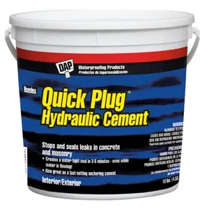 Dap 14090 Pail Quick Plug Hydraulic Cement, Invisible Waterproof Sealant, Fast Drying Strong Adhesive Waterproof for Concrete Leak Repair