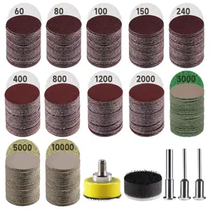 365 Pack 1 Inch Sanding Discs – 60 to 10000 Grit Hook & Loop Wet/Dry Sandpaper, Comes with 1/8” & 1/4” Shank Backing Pad & Foam Pads – For Metal, Wood, Glass, Resin, Auto Polishing