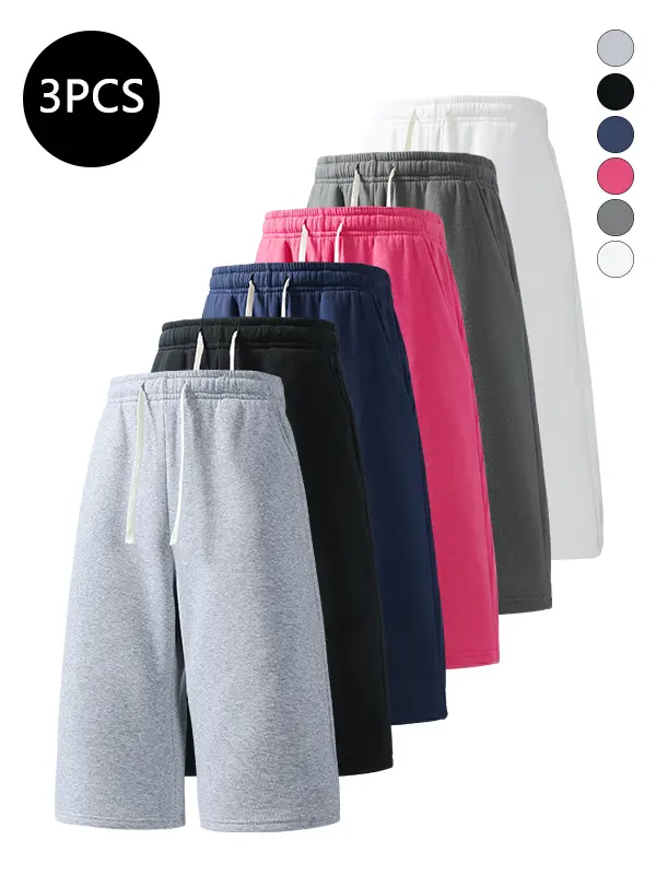 3 pack sports shorts, breathable running exercise, workouts, and everyday casual Seven quarter pants
